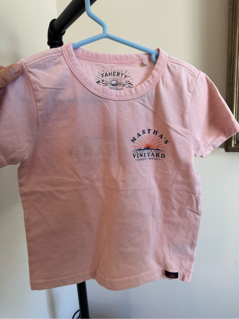 Faherty Pink Martha's Vineyard Logo Short Sleeve Tee